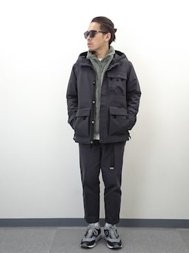 「Snow Peak（スノーピーク）のアイテム（その他アウター）」を使った、YANCHAさん（メンズ・167cm）の冬コーディネート