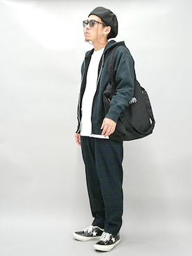 「アイテム（ピアス（片耳用））」を使った、YANCHAさん（メンズ・167cm）の秋コーディネート