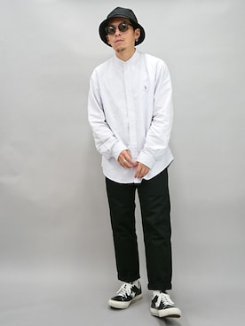 「SCYE BASICS（サイベーシックス）のアイテム（その他パンツ）」を使った、YANCHAさん（メンズ・167cm）の秋コーディネート