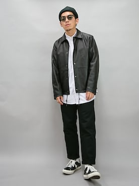 「SCYE BASICS（サイベーシックス）のアイテム（その他パンツ）」を使った、YANCHAさん（メンズ・167cm）の秋コーディネート