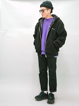 「SCYE BASICS（サイベーシックス）のアイテム（その他パンツ）」を使った、YANCHAさん（メンズ・167cm）の秋コーディネート