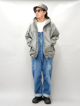 「AlexanderLeeChang（アレキサンダーリーチャン）のアイテム（サロペット/オーバーオール）」を使った、YANCHAさん（メンズ・167cm）の春コーディネート