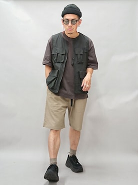 「WILD THINGS（ワイルドシングス）のアイテム（その他アウター）」を使った、YANCHAさん（メンズ・167cm）の夏コーディネート