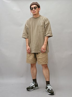 「Goodwear（グッドウェア）のGood wear グッドウェア SUPER BIGシルエット　ポケットTシャツ 2W7-2501（Tシャツ/カットソー）」を使った、YANCHAさん（メンズ・167cm）の夏コーディネート
