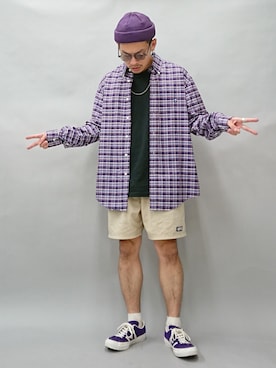 「ラブアンドピース2020」｜「アイテム（ニットキャップ/ビーニー）」を使った、YANCHAさん（メンズ・167cm）の秋コーディネート