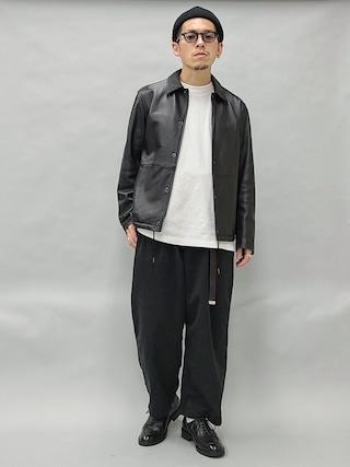 ADAM ET ROPE レザー コーチジャケット M ブラック ADAM ET ROPE'（アダムエロペ）の「レザーコーチジャケット