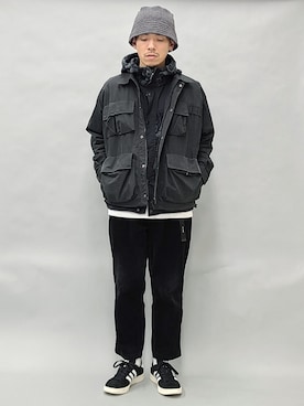 「WILD THINGS（ワイルドシングス）のアイテム（ブルゾン）」を使った、YANCHAさん（メンズ・167cm）の冬コーディネート