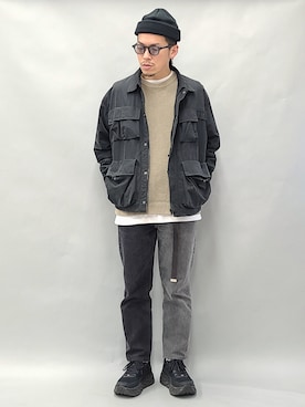 「WILD THINGS（ワイルドシングス）のアイテム（ブルゾン）」を使った、YANCHAさん（メンズ・167cm）の冬コーディネート