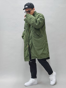 「EN ROUTE（アンルート）のアイテム（スラックス）」を使った、YANCHAさん（メンズ・167cm）の冬コーディネート