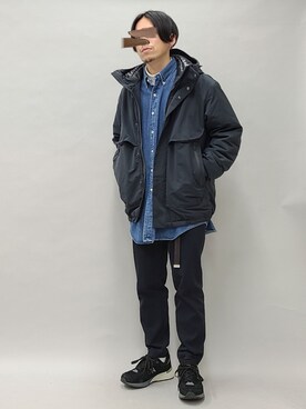 「EN ROUTE（アンルート）のアイテム（スラックス）」を使った、YANCHAさん（メンズ・167cm）の冬コーディネート