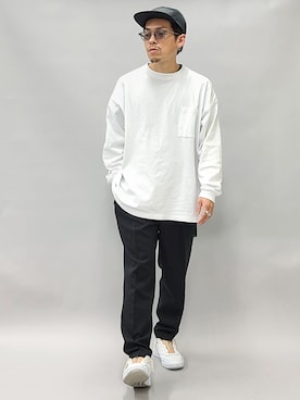 「EN ROUTE（アンルート）のアイテム（スラックス）」を使った、YANCHAさん（メンズ・167cm）の春コーディネート