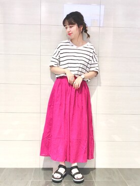 「アイテム（ピアス（両耳用））」を使った、とば  もえかさん（レディース・158cm・20代）の夏コーディネート
