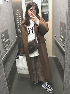 「DHOLIC（ディーホリック）のアイテム（その他アウター）」を使った、しゃいん。さん（レディース・155cm）の冬コーディネート