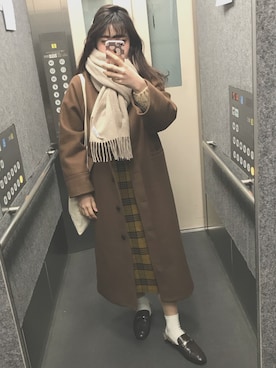 「DHOLIC（ディーホリック）のアイテム（その他アウター）」を使った、しゃいん。さん（レディース・155cm）の冬コーディネート