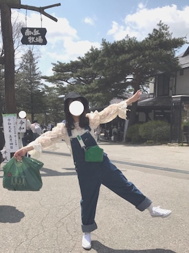「オルチャンファッション」｜「アイテム（オールインワン・サロペット）」を使った、しゃいん。さん（レディース・155cm）の春コーディネート