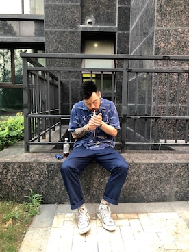 「Ralph Lauren」｜「アイテム（アナログ腕時計）」を使った、蓝领Blue_Collar_NJさん（メンズ・183cm）の夏コーディネート