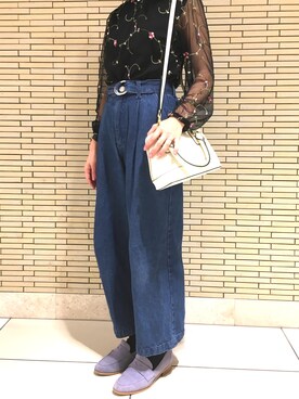 「& chouette（アンドシュエット）のアイテム（ボストンバッグ）」を使った、mika08さん（レディース・155cm）の春コーディネート