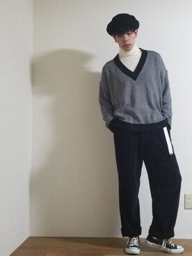 「ベレー帽男子」｜りょうたさん（メンズ・175cm）の秋コーディネート