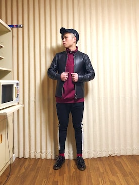 「ハイネックトップス」｜さるさん（メンズ・173cm）の秋コーディネート