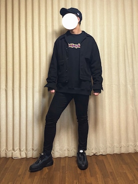 「アイテム（カバーオール）」を使った、さるさん（メンズ・173cm・10代）の冬コーディネート