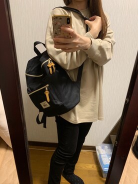 「Honeys（ハニーズ）のアイテム（チュニック）」を使った、はんニャさん（レディース・160cm）の秋コーディネート