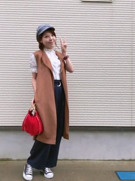 「CONVERSE（コンバース）のconverse（コンバース） ALL STAR OX（オールスターOX）（スニーカー）」を使った、mamarenon♡さん（レディース・158cm）の秋コーディネート