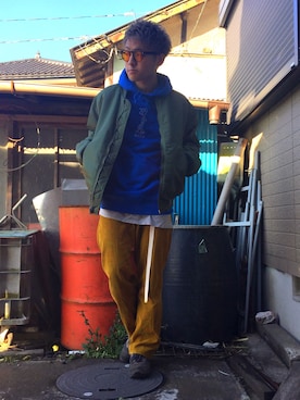 「SASQUATCHfabrix.（サスクワァッチファブリックス）のアイテム」を使った、RYOTAさん（メンズ・168cm・20代）の冬コーディネート