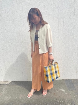 「OJO DE MEX（オホデメックス）のアイテム」を使った、福田彩乃さん（レディース・162cm）の春コーディネート