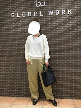 「ピスタチオ」｜「アイテム（ローファー）」を使った、てんさん（レディース・166cm）の秋コーディネート