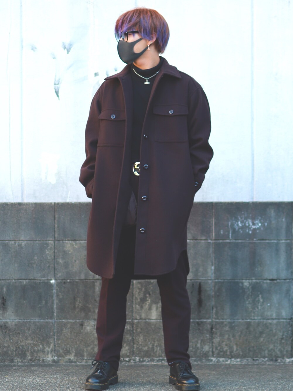 「シンプルコーデ、wearhalloween2020、プチプラ、Dr.Martens、GU、GUコーデ」｜「GUのアイテム（ニット/セーター、その他）」を使った、Soraさん（メンズ・173cm）の秋コーディネートの1枚目の写真