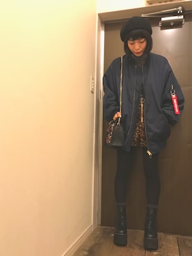 「FIG&VIPER（フィグアンドバイパー）のアイテム（ブルゾン）」を使った、YURIAさん（レディース・156cm）の冬コーディネート