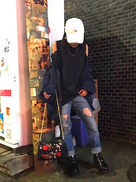 「FIG&VIPER（フィグアンドバイパー）のアイテム（ブルゾン）」を使った、YURIAさん（レディース・156cm）の春コーディネート