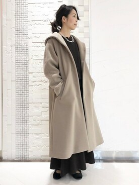 「シュシュ」｜「アイテム（ジャケット/アウター）」を使った、冨田さん（レディース・163cm）の冬コーディネート
