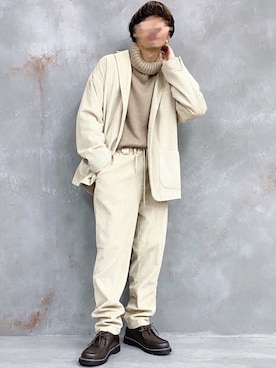 「MinoriTY（マイノリティ）のアイテム（セットアップ）」を使った、enochaaanさん（メンズ・162cm）の冬コーディネート