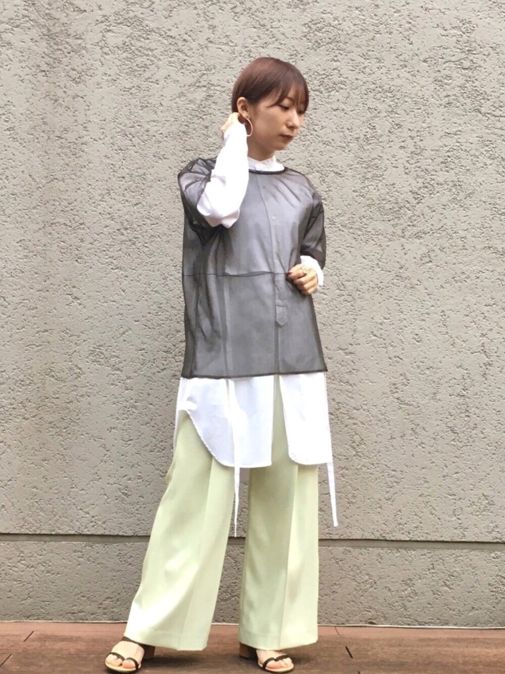 Supima Cotton Stand Collar Long Shirt/スーピマコットンスタンド 
