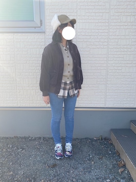 「POU DOU DOU（プードゥドゥ）のアイテム（ブルゾン）」を使った、ゆうさん（レディース・164cm）の秋コーディネート