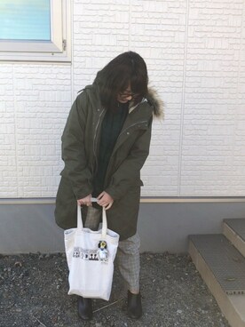 「Confirm（コンファーム）のアイテム（モッズコート）」を使った、ゆうさん（レディース・164cm）の秋コーディネート