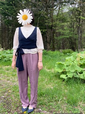 「アイテム（アナログ腕時計、ピンク系）」を使った、ゆうさん（レディース・164cm）の春コーディネート