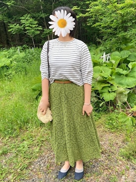 「アイテム（アナログ腕時計、ピンク系）」を使った、ゆうさん（レディース・164cm）の夏コーディネート