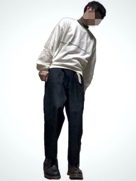 「DRESSEDUNDRESSED（ドレスドアンドレスド）のアイテム（スウェット）」を使った、デュゥギさん（メンズ・172cm）の冬コーディネート
