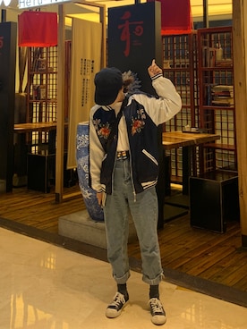 「no brand（ノーブランド）のアイテム（ステンカラーコート）」を使った、捞面さん（レディース・155cm）の春コーディネート