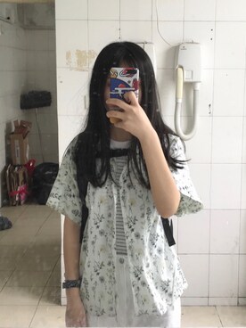 「UNIQLO（ユニクロ）のアイテム（Tシャツ/カットソー、グリーン系）」を使った、森林公園さん（レディース・163cm）の春コーディネート