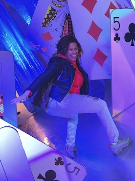 「LouisVuitton」｜「アイテム（ライダースジャケット）」を使った、Starr Levyさん（レディース・170cm）の冬コーディネート