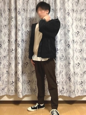 「アイテム（イヤリング（片耳用））」を使った、ぽんぬ🪡さん（メンズ・175cm・10代）の冬コーディネート