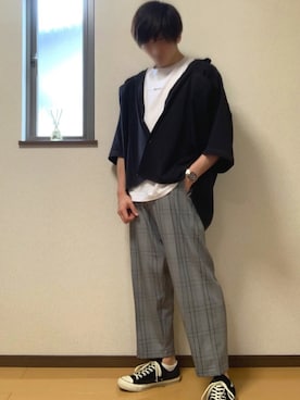 「CASPER JOHN」｜「アイテム（アナログ腕時計）」を使った、ぽんぬ🪡さん（メンズ・175cm）の夏コーディネート
