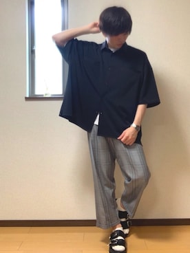 「CASPER JOHN」｜「アイテム（アナログ腕時計）」を使った、ぽんぬ🪡さん（メンズ・175cm）の夏コーディネート