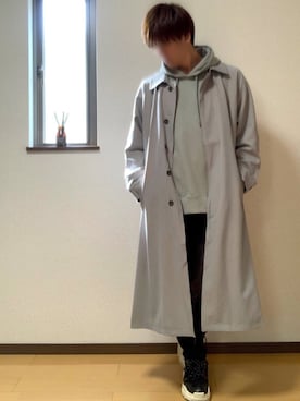 「アイテム（ステンカラーコート）」を使った、ぽんぬ🪡さん（メンズ・175cm・20代）の秋コーディネート
