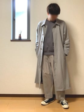 「アイテム（ステンカラーコート）」を使った、ぽんぬ🪡さん（メンズ・175cm・20代）の秋コーディネート