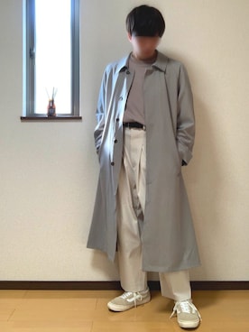 「アイテム（ステンカラーコート）」を使った、ぽんぬ🪡さん（メンズ・175cm・20代）の秋コーディネート