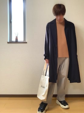 「アイテム（ステンカラーコート）」を使った、ぽんぬ🪡さん（メンズ・175cm・20代）の秋コーディネート